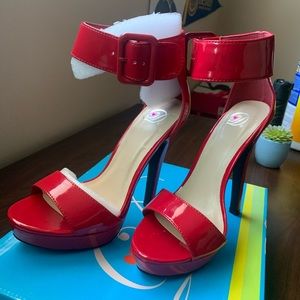 Red High Heels with Strap